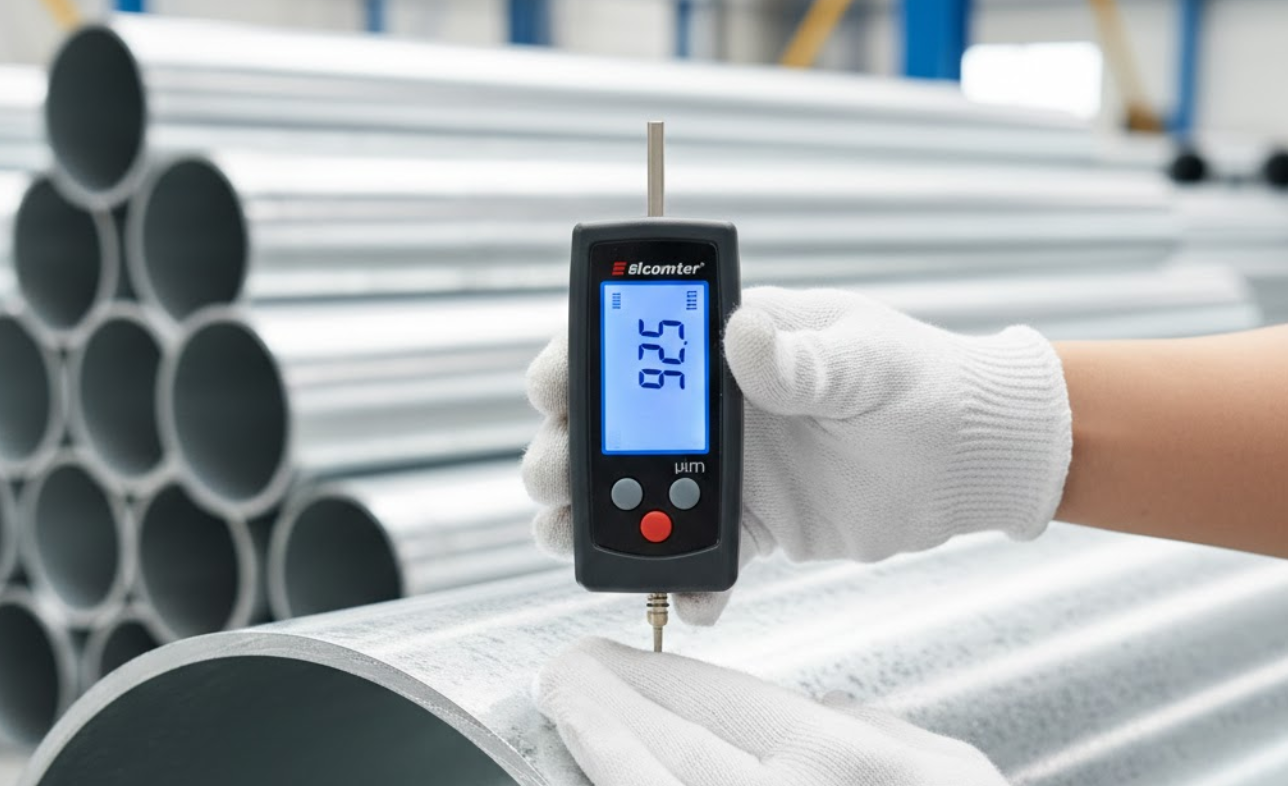 measuring-gi-pipe-zinc-coating-thickness-with-magnetic-gauge