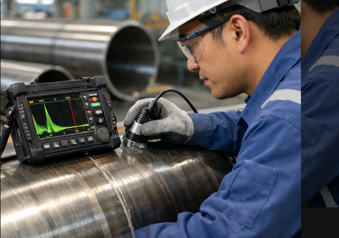 Rigorous quality testing of stainless steel pipes including ultrasonic inspection Rigorous quality testing of stainless steel pipes including ultrasonic inspection