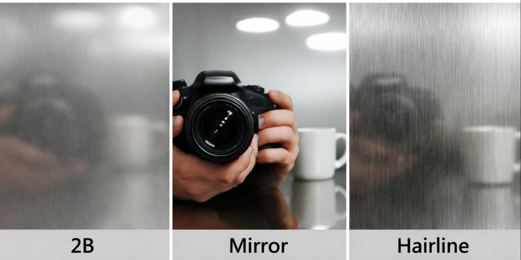 Stainless steel plate surface finishes 2B Mirror and Hairline Stainless steel plate surface finishes 2B Mirror and Hairline